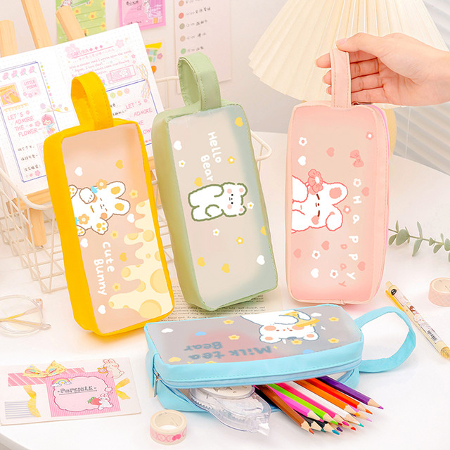 Transparent School Kawaii Case, Kawaii Transparent Pouch